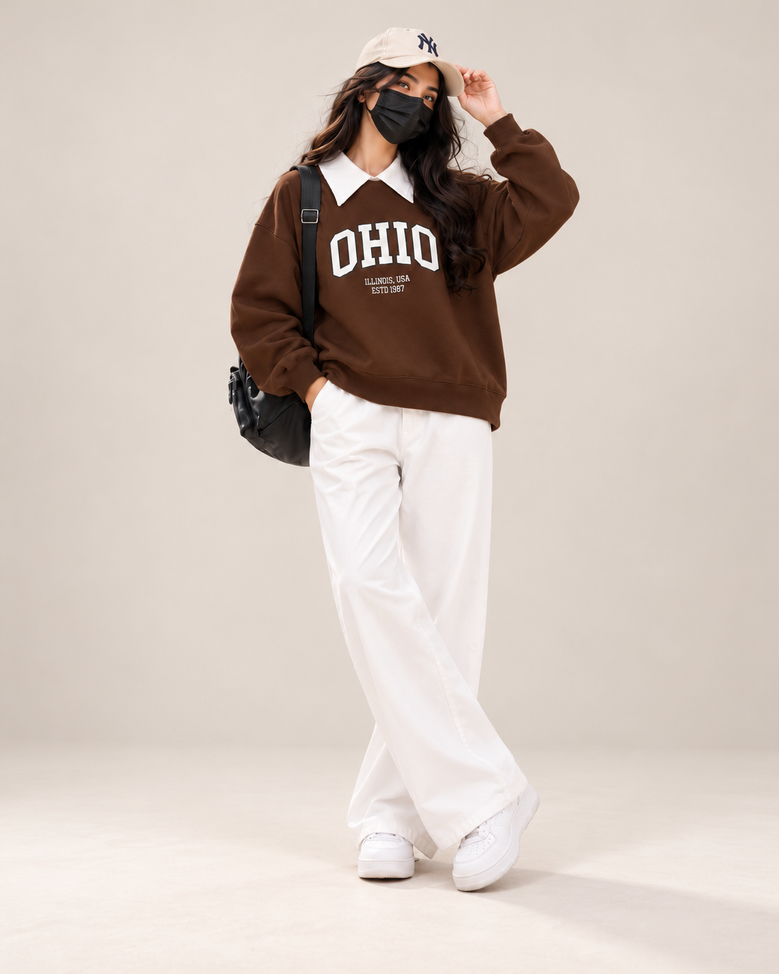 Comfy College Co-Ord – Baggy Sweatshirt & Wide-Leg Fit
