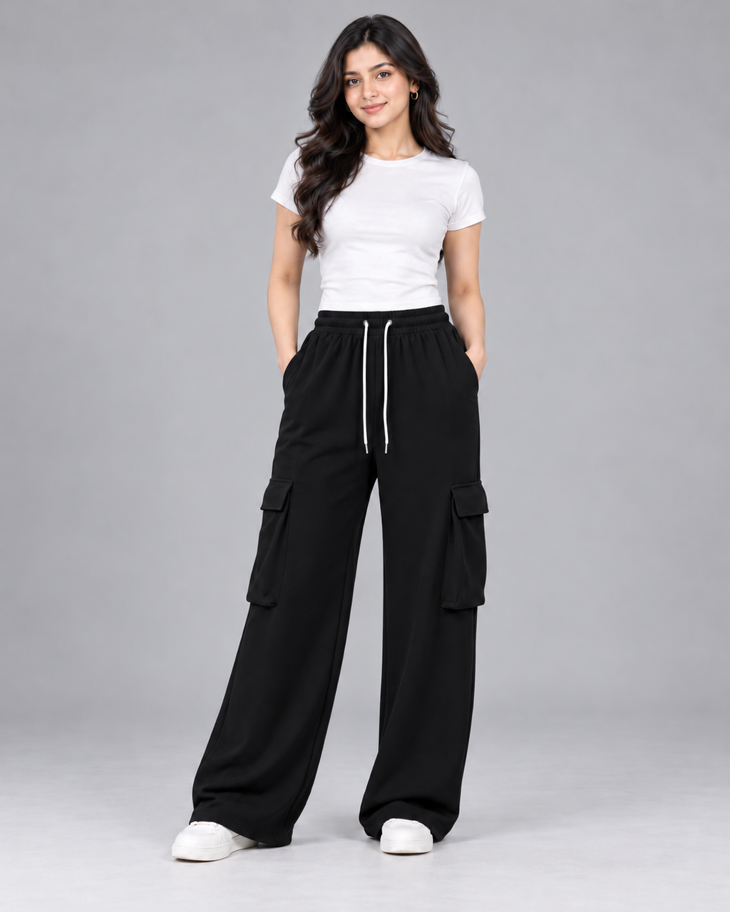 Women’s Premium Baggy Wide-Leg Cargo Trousers