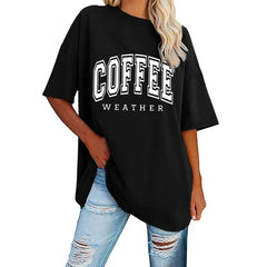 BLACK COFFEE WEATHER GRAPHIC OVERSIZED TSHIRT