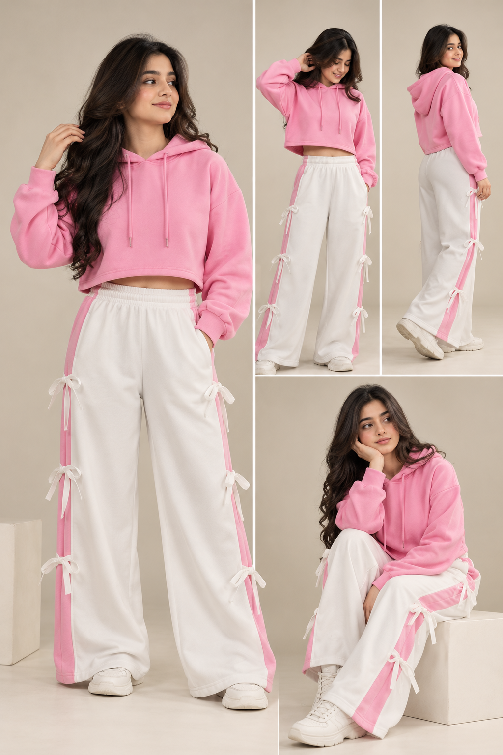 Street Chic Crop Hoodie & Trouser Two-Piece Set