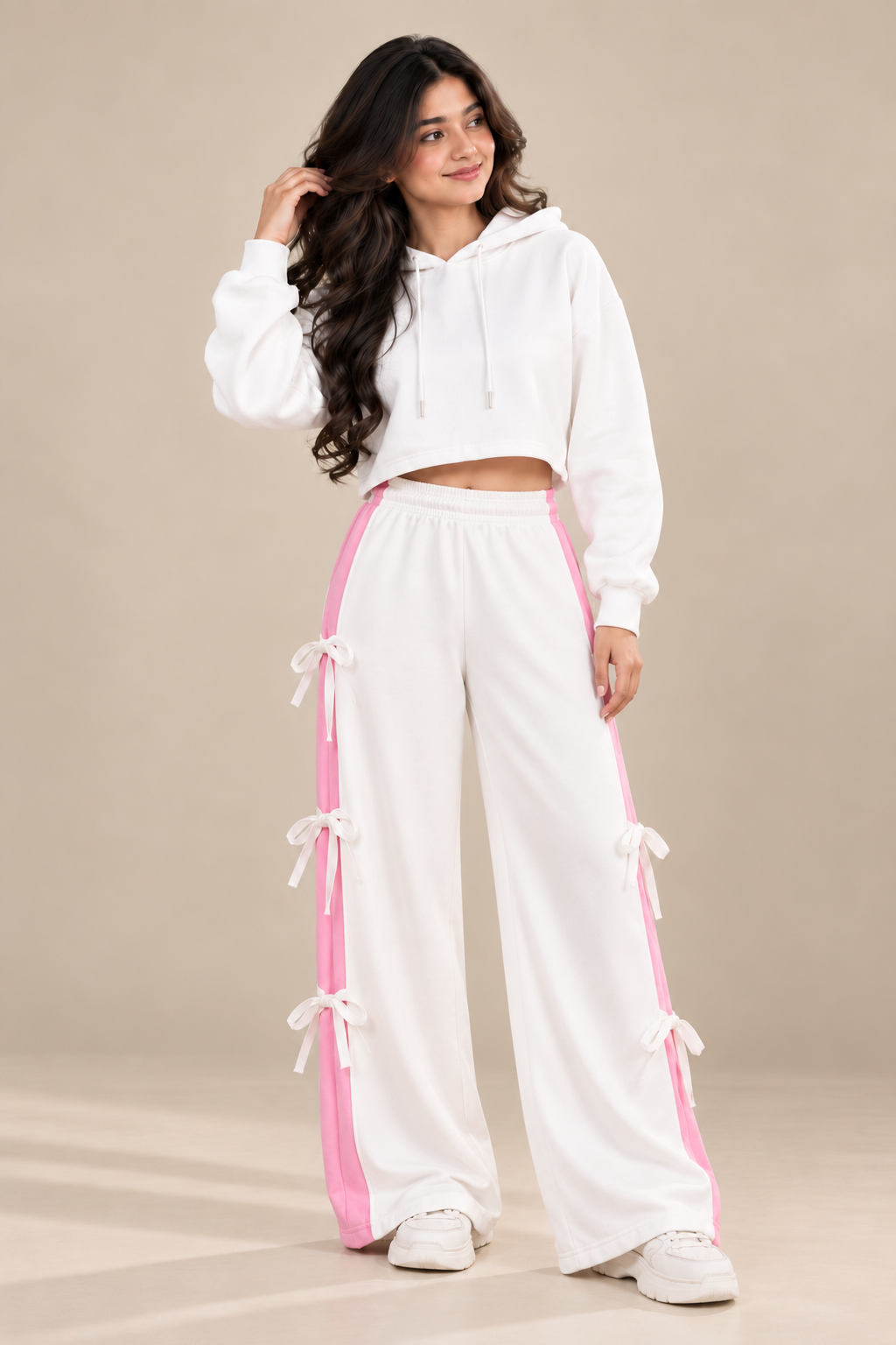 Street Chic Crop Hoodie & Trouser Two-Piece Set