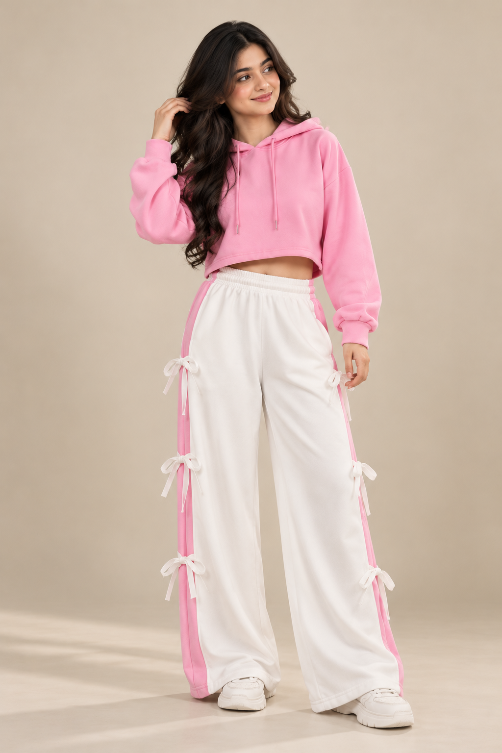 Street Chic Crop Hoodie & Trouser Two-Piece Set