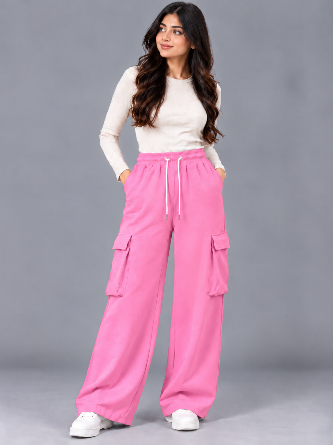 Women’s Premium Baggy Wide-Leg Cargo Trousers
