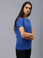 Womens Royal Blue Round Neck Tshirt