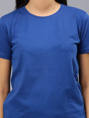 Womens Royal Blue Round Neck Tshirt