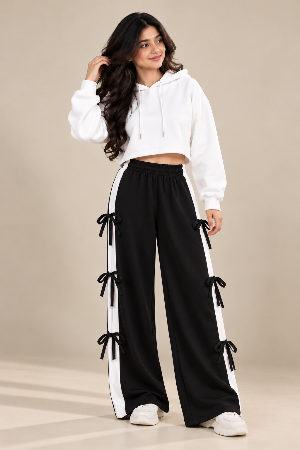 Street Chic Crop Hoodie & Trouser Two-Piece Set