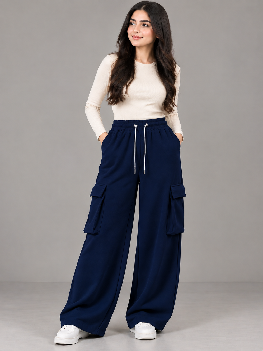 Women’s Premium Baggy Wide-Leg Cargo Trousers