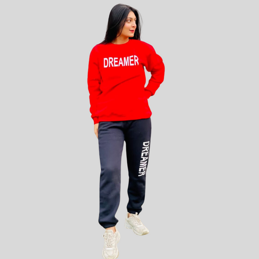 Womens Fleece Dreamer Cozy Sweatshirt & Trouser Co-ord Set