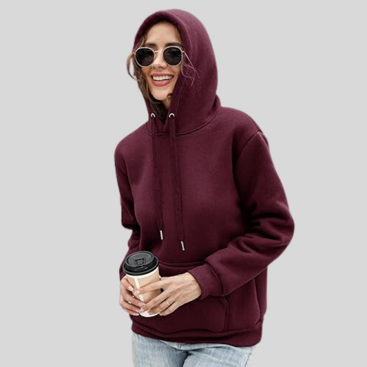 Womens Basic Maroon Export Quality Hoodie