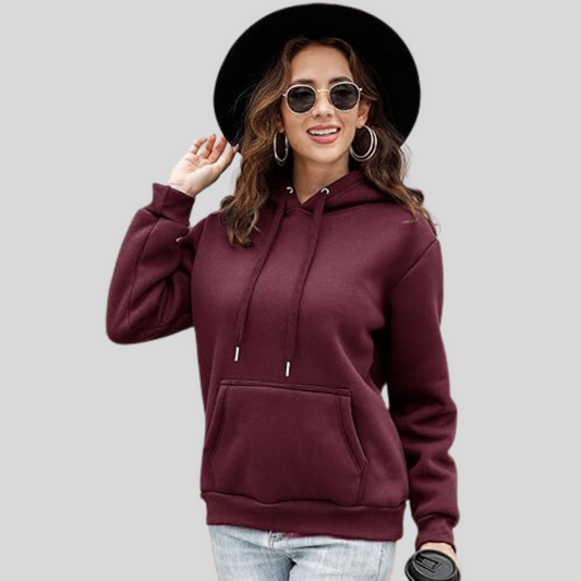 Womens Basic Maroon Export Quality Hoodie