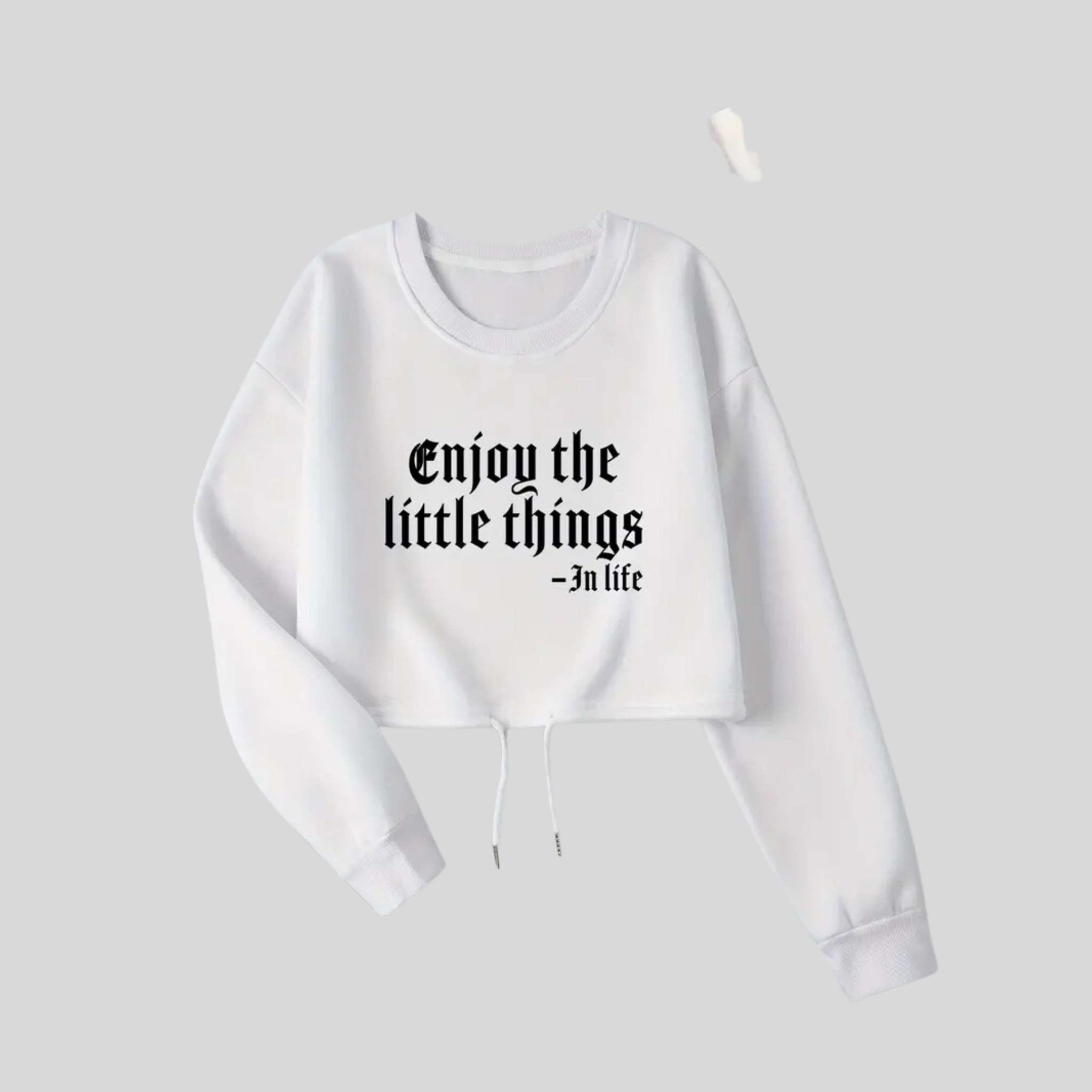 Womens Chic & Cozy White Crop Sweatshirt