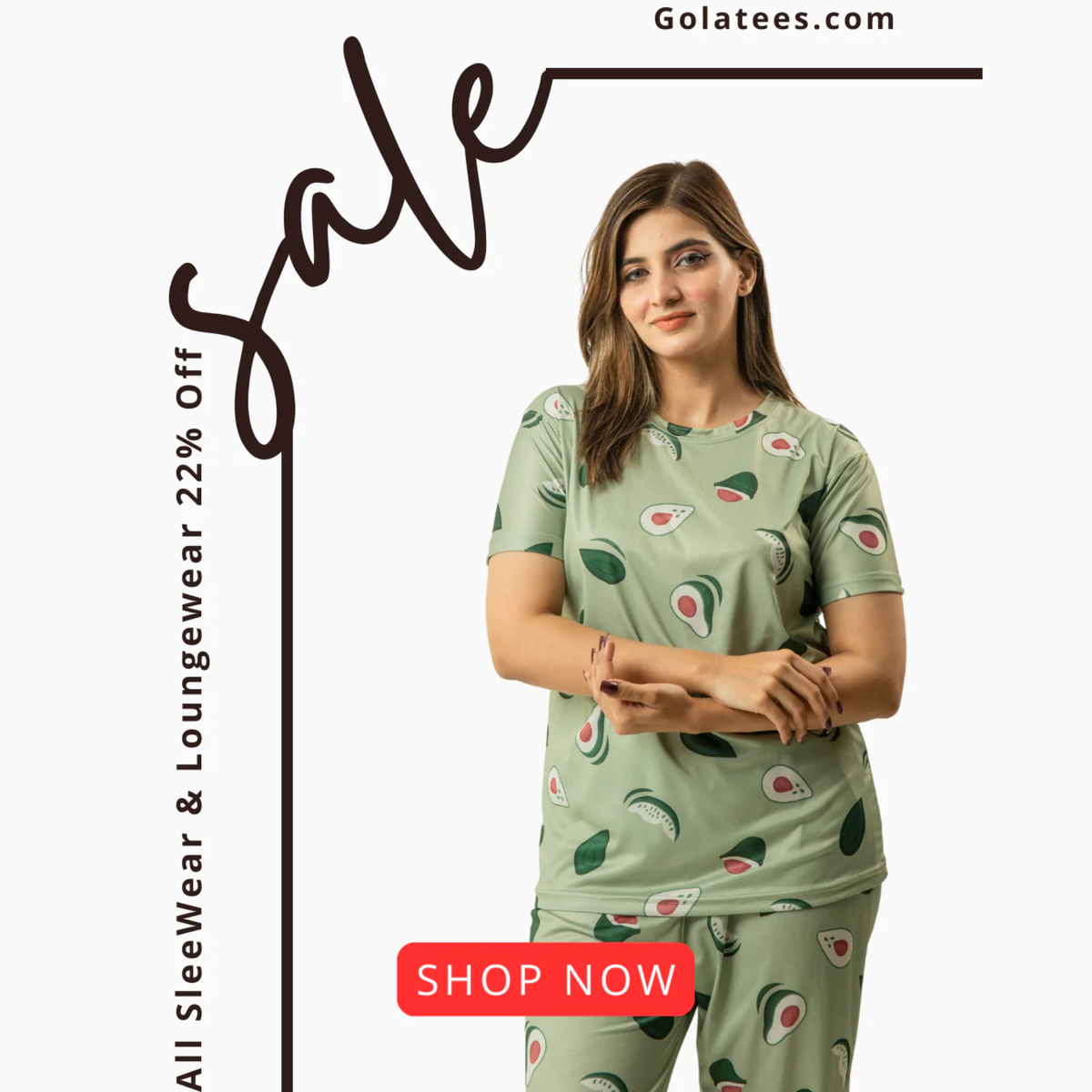 Women Avocado Print Sleepwear & Loungewear