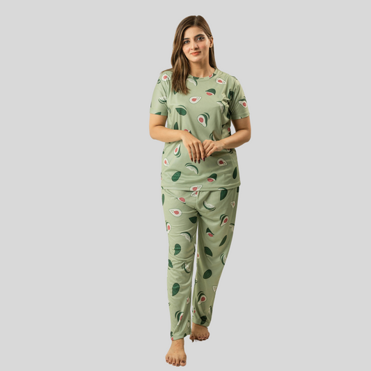 Women Avocado Print Sleepwear & Loungewear