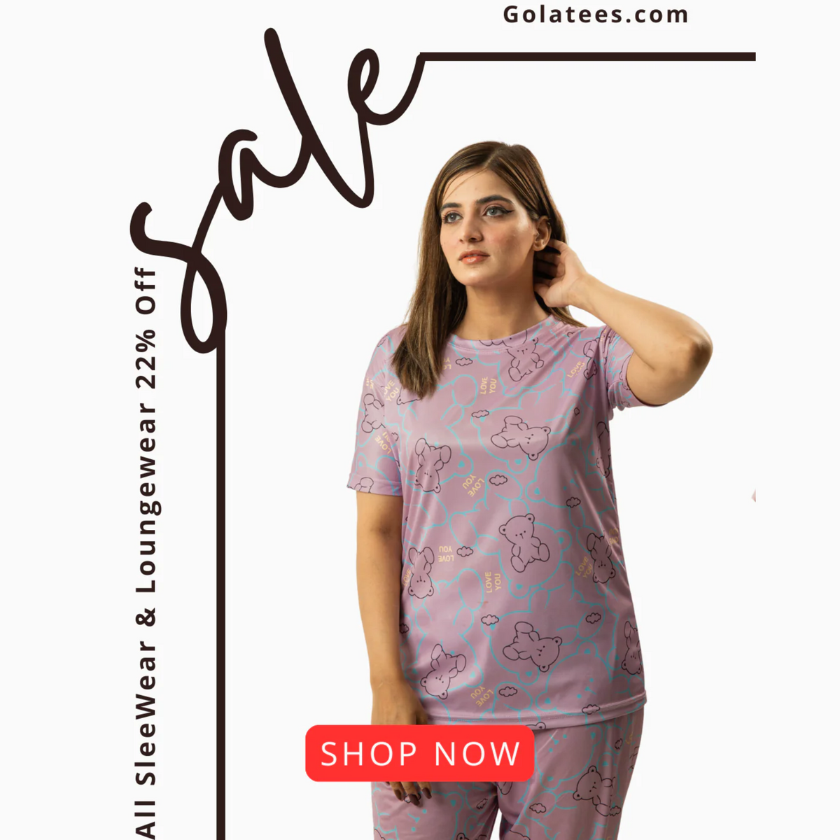 Womens Lilac Printed Sleepwear & Loungewear