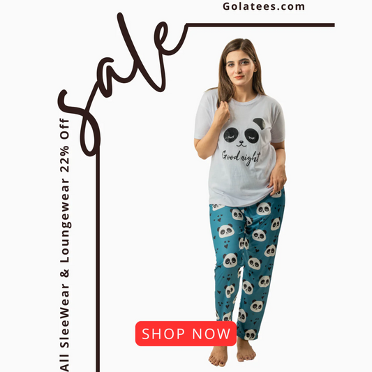 WOMENS PANDA PRINTED SLEEPWEAR WITH MATCHING PJS