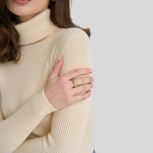 SOFT TOUCH LONG SLEEVE FINE-GAUGE TURTLE NECK TOP