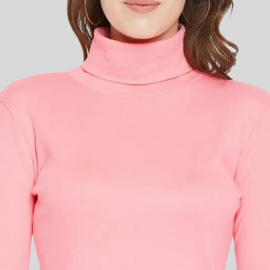 TURTLE NECK SOFT TOUCH LONG SLEEVE FINE-GAUGE MOCK NECK TOP