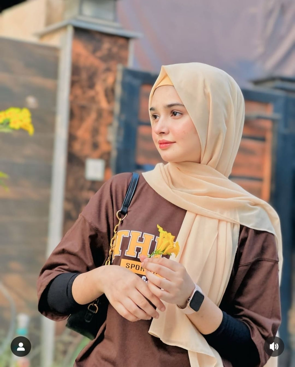 Womens Dark Brown Oversized Tshirt And Cargo Wide Leg Trouser coord Set