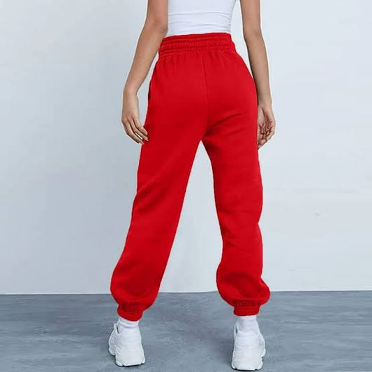 "Women's Red Fleece Jogger Trousers