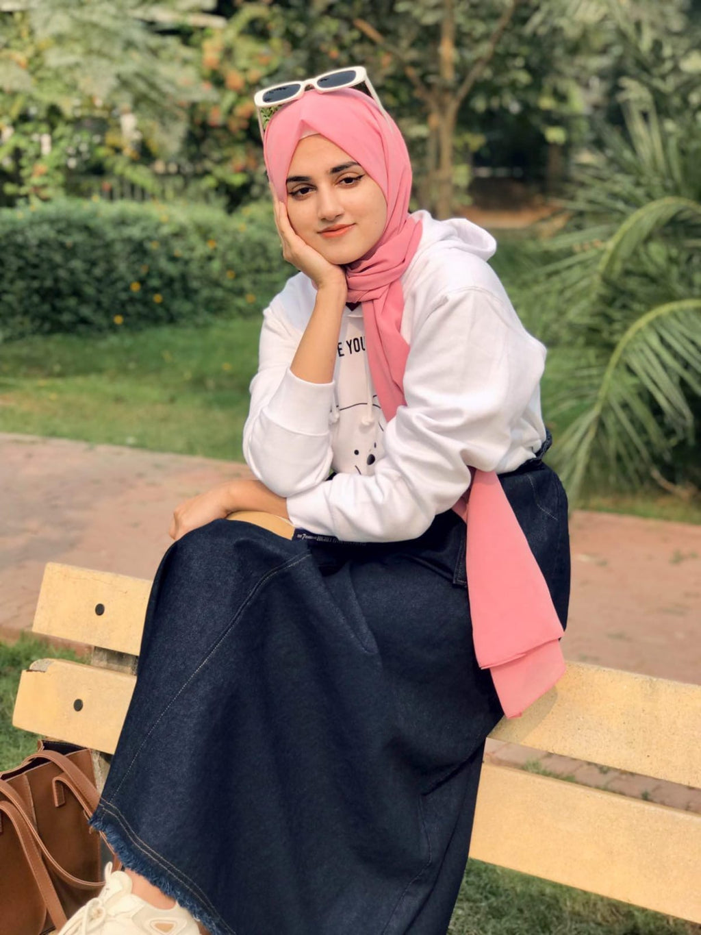 Chic Crop Hoodie & Long Denim Skirt Set