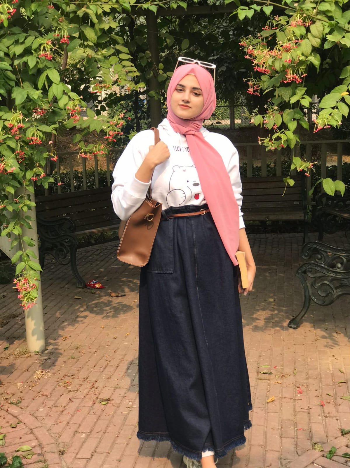 Chic Crop Hoodie & Long Denim Skirt Set