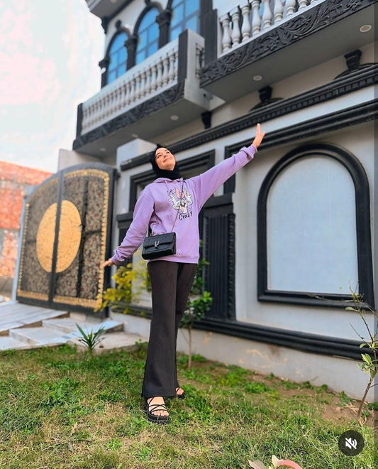 Womens Lilac Graphic Hoodie Cord Set