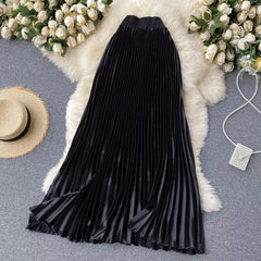 White Oversized Croptop With Pleated Silk Skirt - Glam & Comfy Combo