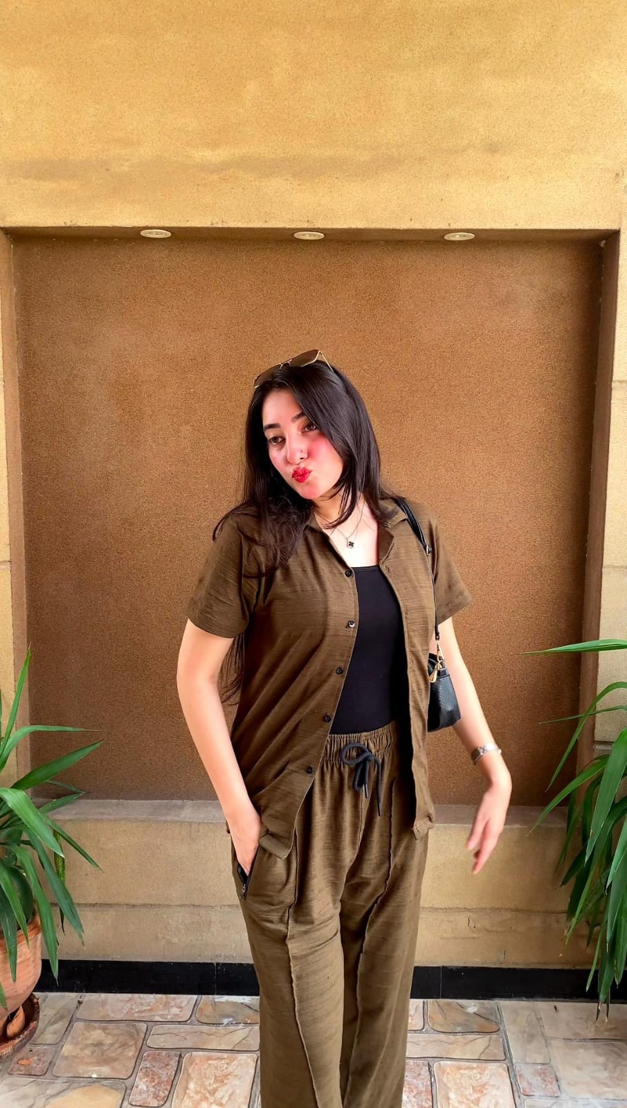 Women's Olive Green Summer Co-ord Set – Relaxed Fit