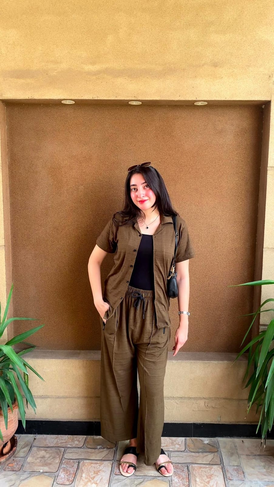 Women's Olive Green Summer Co-ord Set – Relaxed Fit