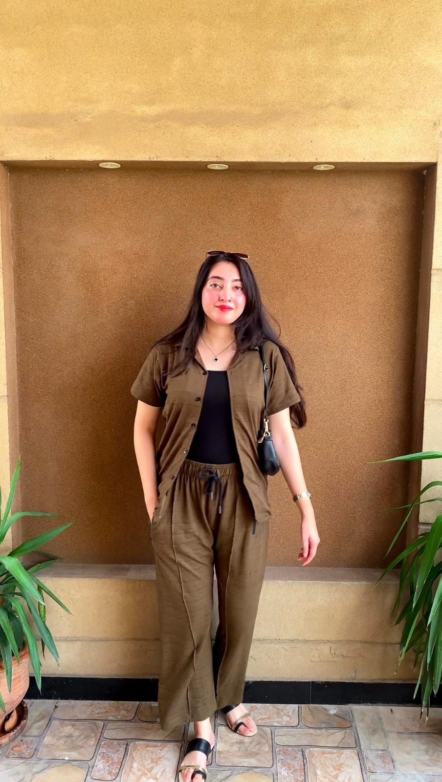 Women's Olive Green Summer Co-ord Set – Relaxed Fit