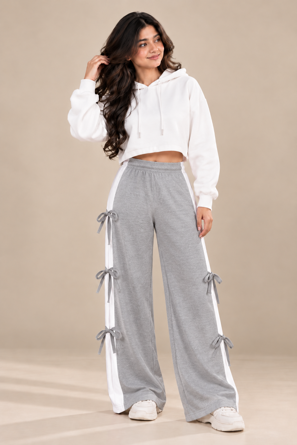 Street Chic Crop Hoodie & Trouser Two-Piece Set