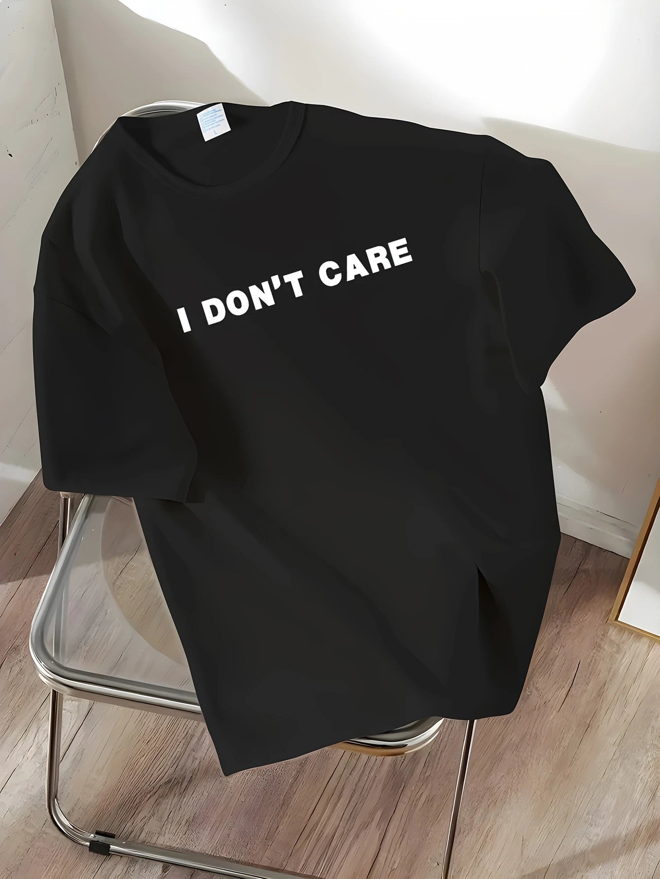 Womens I Don't Care Oversized Tee