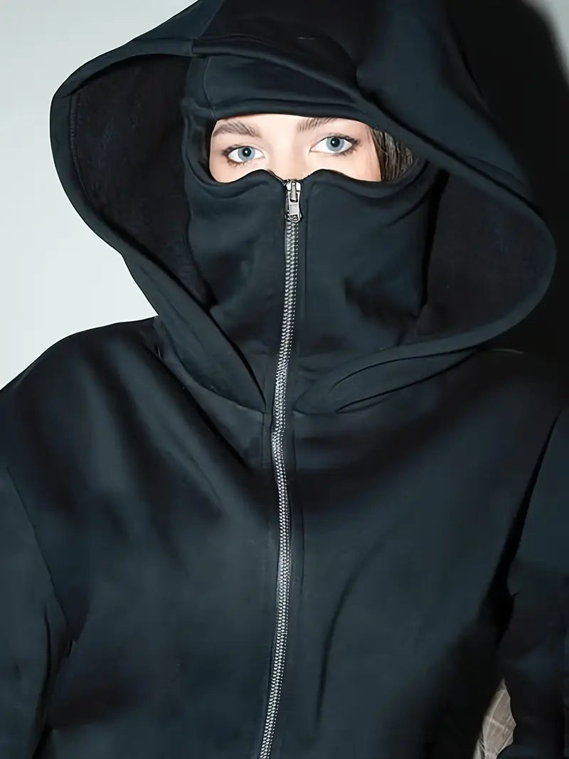 Zip-To-The-Top Ninja Balaclava Hoodie