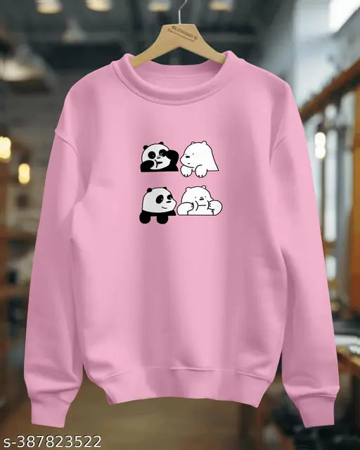 Cute Bear Fleece Sweatshirt – Women's Winter Style