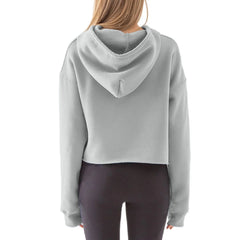 Womens Grey Cozy Everyday Crop Hoodie