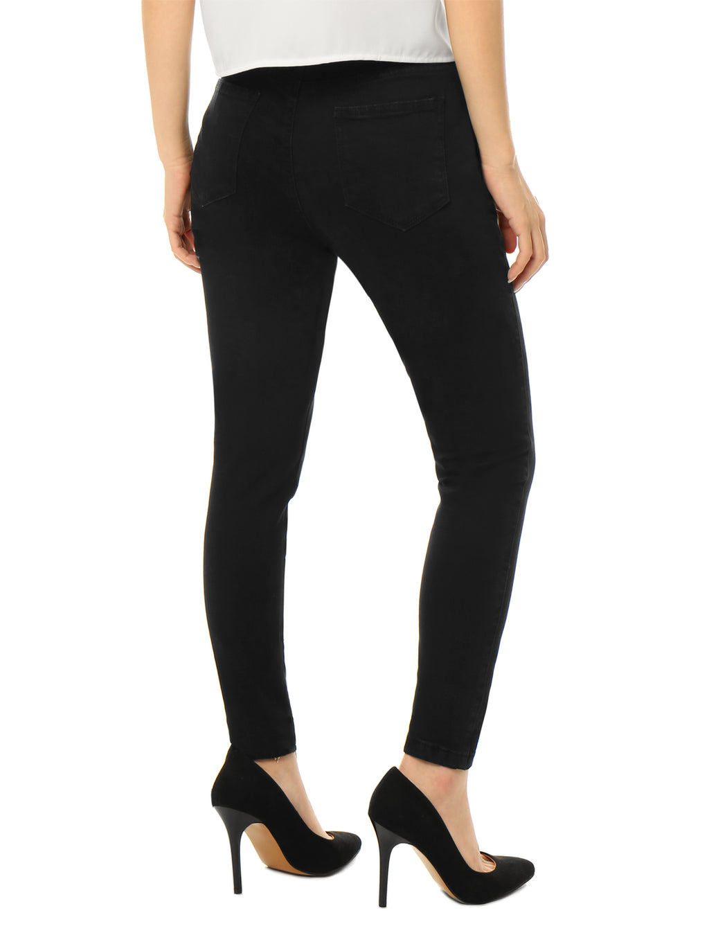 Women's Mid Rise Zipper Decor Stretchy Skinny Jeans