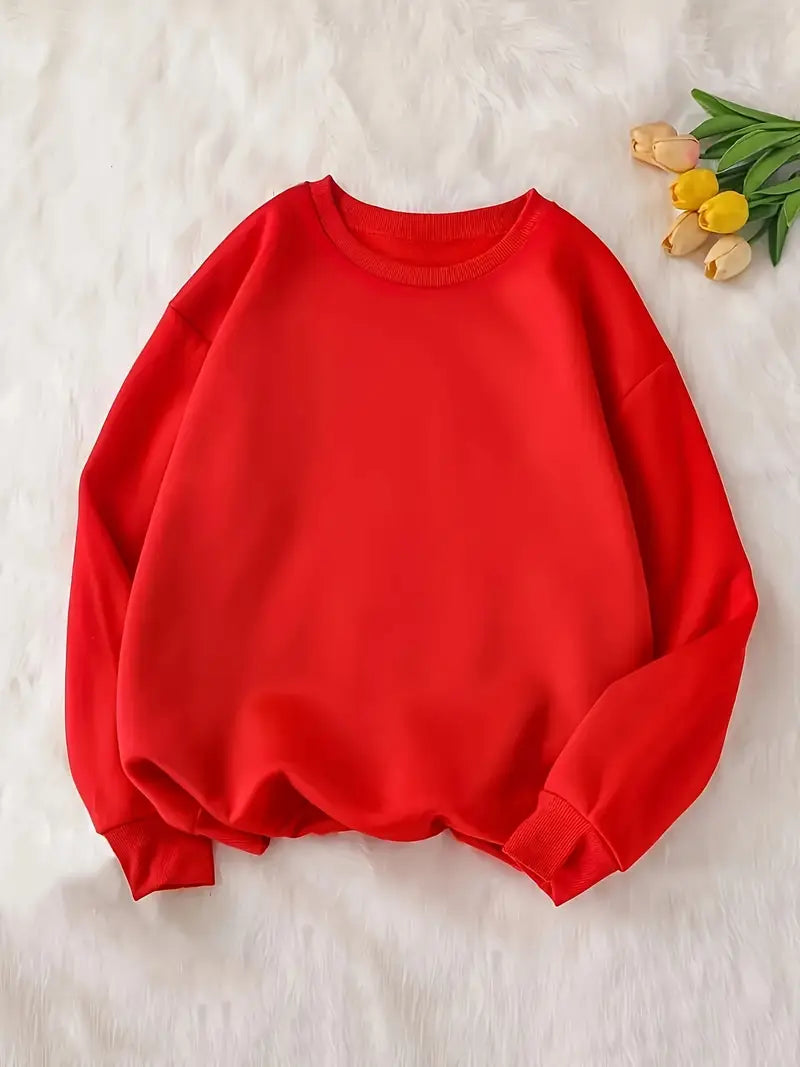 Cozy Core Basic Sweatshirt - Red