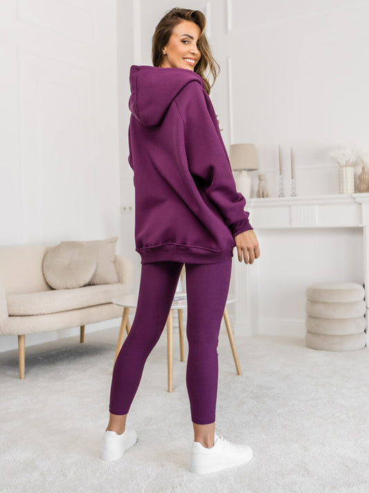 Women's Purple Hoodie Cord Set