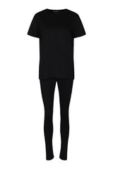 Womens Black Boxy T-Shirt & Legging Co-ord