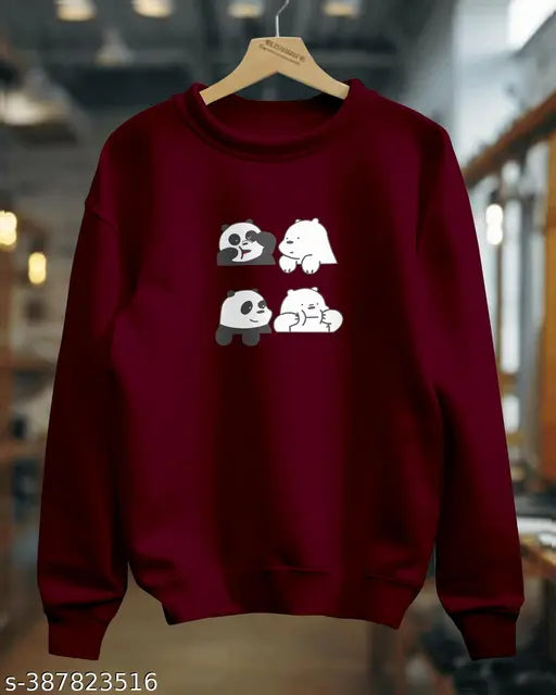 Cute Bear Fleece Sweatshirt – Women's Winter Style