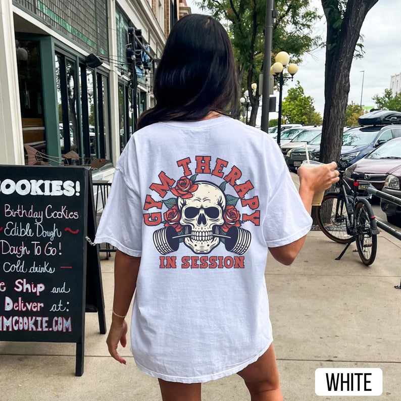 WOMENS GYM THERAPY GRAPHIC OVERSIZED DROP SHOULDER TSHIRT