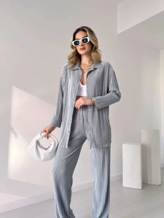 LUXURY PLEATED SILK CORDS SET FOR WOMEN