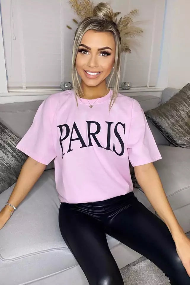 WOMEN PARIS GRAPHIC OVERSIZED TSHIRT