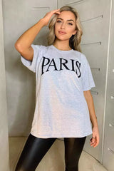 WOMEN PARIS GRAPHIC OVERSIZED TSHIRT