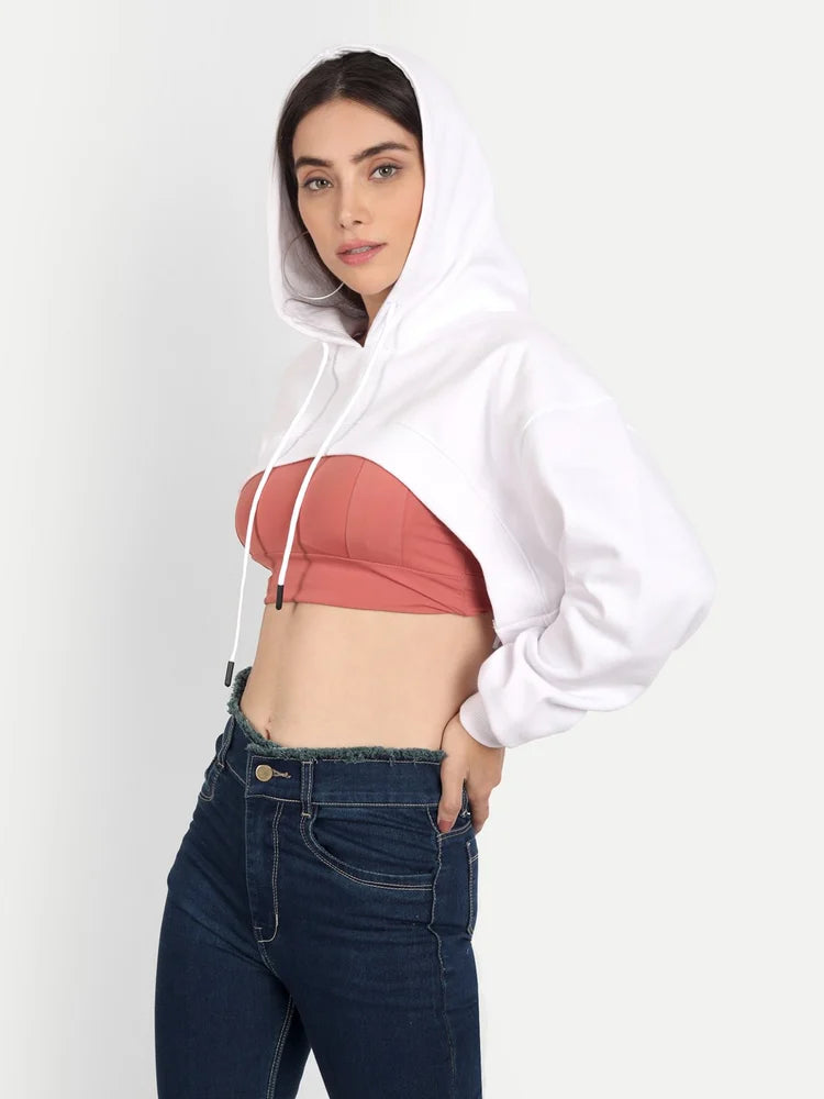 Sporty and Trendy Women's Bust Crop Hoodie
