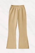 Skin Cozy Side-Slit Fleece Flare Trouser