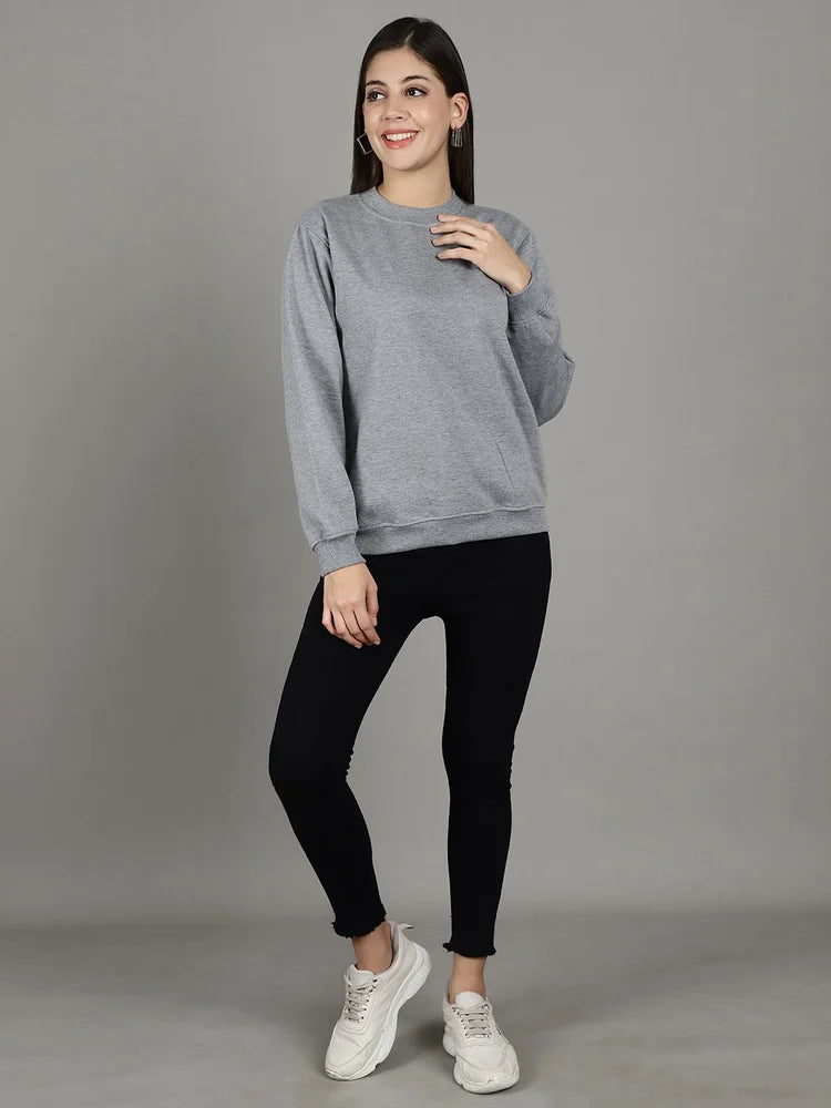 Womens Timeless Grey Pullover Sweatshirt