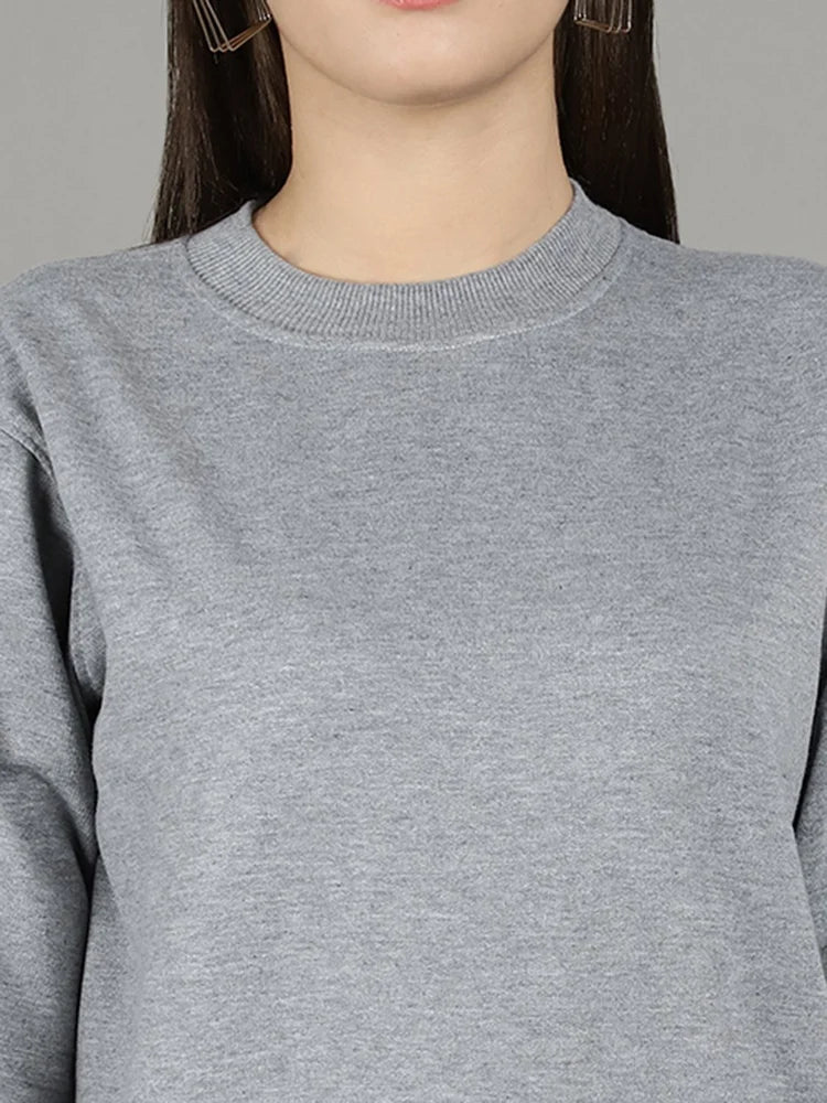 Womens Timeless Grey Pullover Sweatshirt