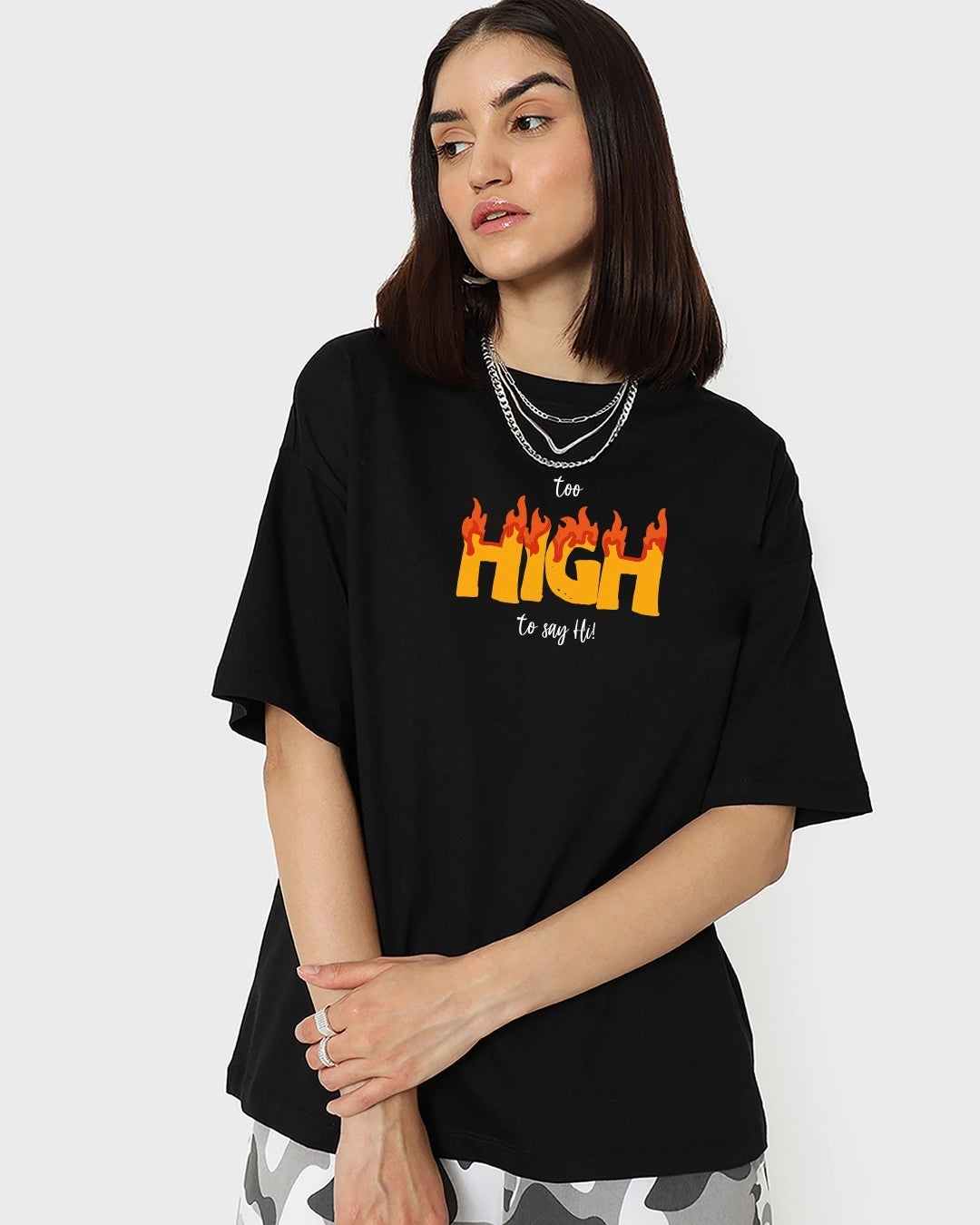 TOO HIGH TO SAY HI GRAPHIC TSHIRT