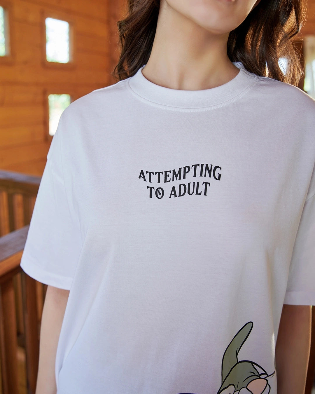 WOMENS ATTEMPTING TO ADULT GRAPHIC OVERSIZED TSHIRT